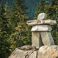 Buy canvas prints of Inuksuk or Canadian Stone Man by Ann Mitchell