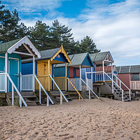 Buy canvas prints of Wells Beach Huts by Ann Mitchell