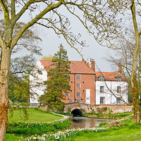 Buy canvas prints of Water Mill over the River Wensum Norfolk by john hartley