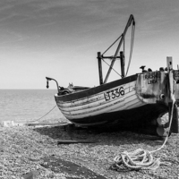 Buy canvas prints of  "Rachel Linda" Longshore fishing boat Aldeburgh i by john hartley