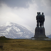 Buy canvas prints of Spean Bridge Scotland Memorial  to the Commandos & by john hartley