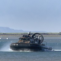 Buy canvas prints of Royal Marines Hovercraft on the River Taw North De by john hartley