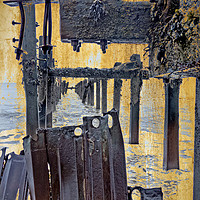 Buy canvas prints of Liquid Gold! Derelict Jetty - Photo Art Composite  by john hartley