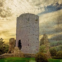 Buy canvas prints of Crickhowell 12th Century Castle Wales -  Creative  by john hartley