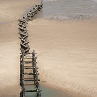 Buy canvas prints of The Zig Zag sea defence groyne at Overstrand North by john hartley