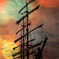 Buy canvas prints of Tall Sail Ship Rigging with Bokeh by john hartley