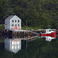 Buy canvas prints of Fishing Shanty Reflection by Roxane Bay