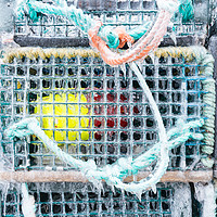 Buy canvas prints of Frozen Lobster traps by Roxane Bay