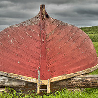 Buy canvas prints of Red Boat at Rest by Roxane Bay