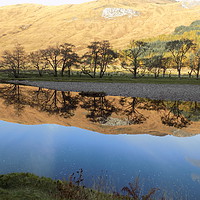 Buy canvas prints of Autumn reflection at Glen Orchy by Keith Hewitt