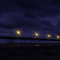 Buy canvas prints of Southport Pier at night by Dave Jackson