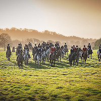 Buy canvas prints of Boxing Day 2016 with Cheshire drag hunt by James Hare