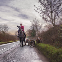 Buy canvas prints of Bringing the hounds home by James Hare