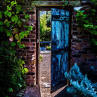 Buy canvas prints of Behind the Blue Door by Marg Farmer