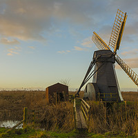 Buy canvas prints of Herringfleet  Windmill & Out House by Mark Hawkes