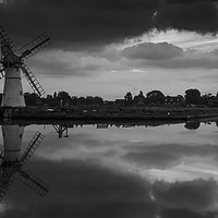 Buy canvas prints of Thurne Windmill in mono by Mark Hawkes