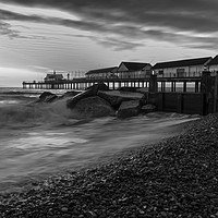 Buy canvas prints of Southwold Pier Monochrome by Mark Hawkes