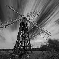 Buy canvas prints of Boardmans Drainage Mill in Mono by Mark Hawkes