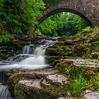 Buy canvas prints of Couldron Falls Yorkshire by Mark Hawkes