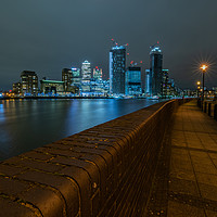 Buy canvas prints of Isle of Dogs London at night by Mark Hawkes