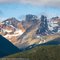 Buy canvas prints of Mountains at sunset towering over the Beagle Channel, Argentina by Sebastien Greber