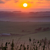 Buy canvas prints of South Downs Sunset by Sebastien Greber