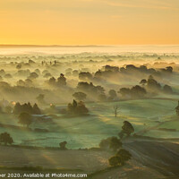 Buy canvas prints of Morning light over fields of Shropshire by Sebastien Greber