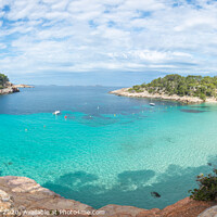 Buy canvas prints of The turquoise waters of Cala Salada, Ibiza by Sebastien Greber