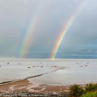 Buy canvas prints of Dee Estuary Double Rainbow  by Sebastien Greber
