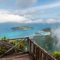 Buy canvas prints of Above the clouds at the top of Morne Blanc, Seychelles by Sebastien Greber