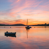 Buy canvas prints of October sunrise over the river Camel by Simon Maycock