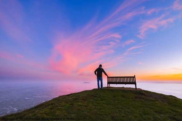 Trevose head bench with a view Picture Board by Simon Maycock