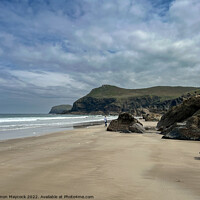 Buy canvas prints of Lundy Beach near Polzeath by Simon Maycock