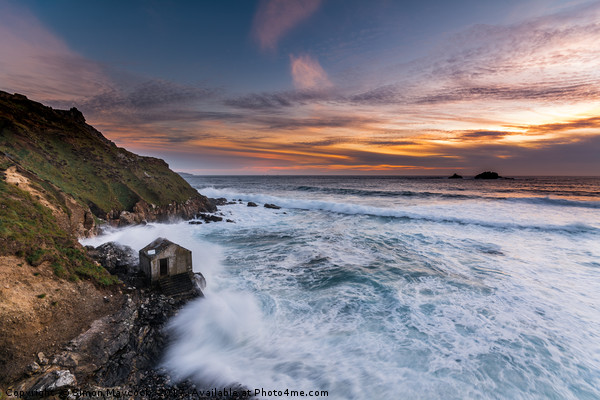 Cape Cornwall Sunset #1 Picture Board by Simon Maycock
