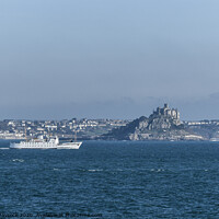 Buy canvas prints of Scillonian in Mounts Bay by Simon Maycock
