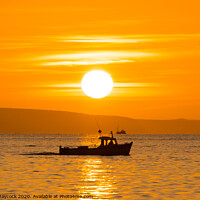 Buy canvas prints of Mousheole Fishing boat sunrise by Simon Maycock