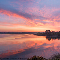 Buy canvas prints of Sunrise reflections on the river Camel by Simon Maycock