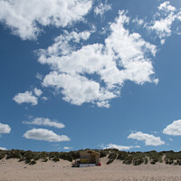 Buy canvas prints of Lifeguard hut on Constantine Bay by Simon Maycock