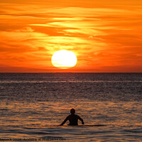 Buy canvas prints of Sunset Surfer by Simon Maycock