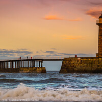 Buy canvas prints of sunsetting at whitby by kevin cook