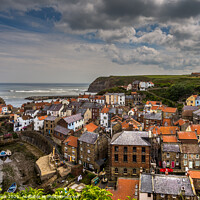 Buy canvas prints of Staithes rooftops by kevin cook
