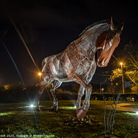 Buy canvas prints of War horse at night by kevin cook