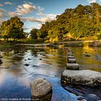 Buy canvas prints of River stepping stones  by kevin cook