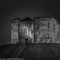 Buy canvas prints of Cliffords tower mono by kevin cook