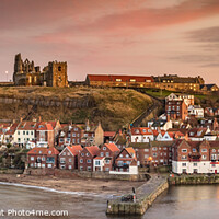 Buy canvas prints of Evening light whitby-Pano by kevin cook