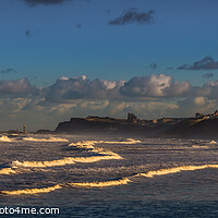Buy canvas prints of Rough seas whitby - pano by kevin cook