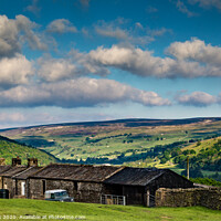 Buy canvas prints of Gunnerside cottages by kevin cook
