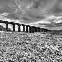 Buy canvas prints of Ribblehead Viaduct In Mono by Mark Dobson