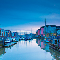 Buy canvas prints of Portishead Marina  The Old Lock Gates by Martin Waters