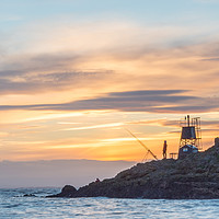 Buy canvas prints of Fisherman at Battery Point by Martin Waters